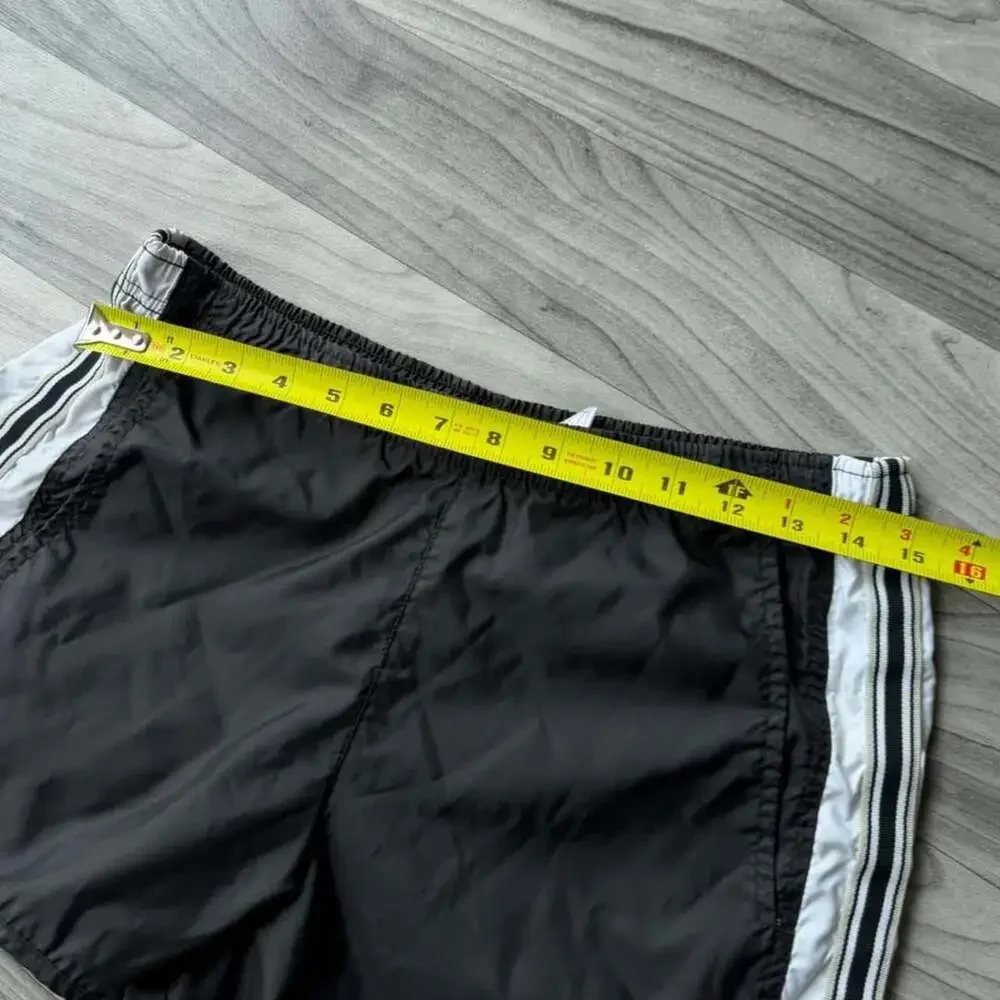 Nike Y2K Running Shorts Size M Black White Striped Athletic Shorts